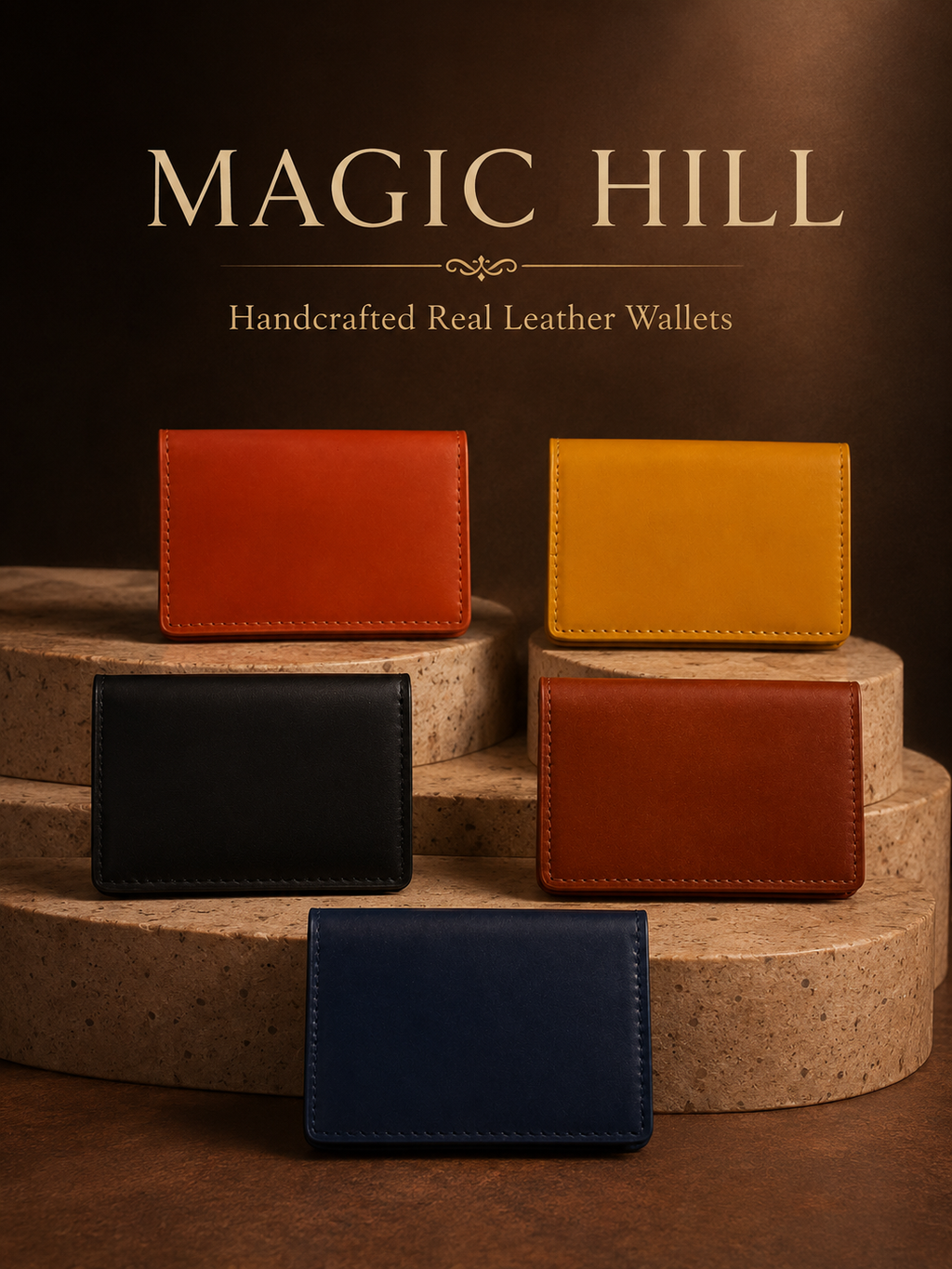 Magic Hill Italian Genuine Leather Card Wallet – Compact Unisex Wallet (Copy)