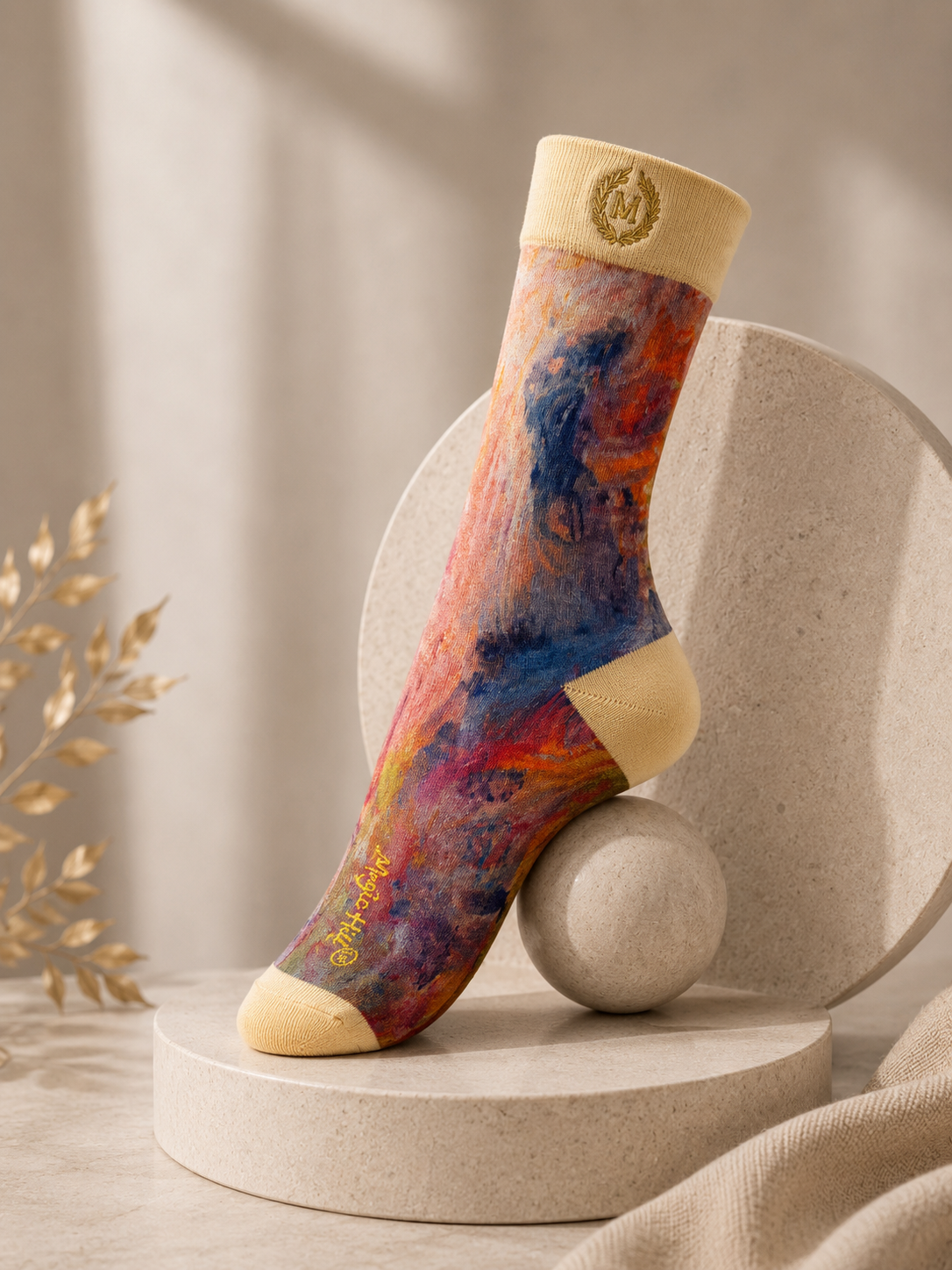 Bruce Mishell Art Unisex Cotton Blend Crew Socks – Colorful Wearable Art Collection