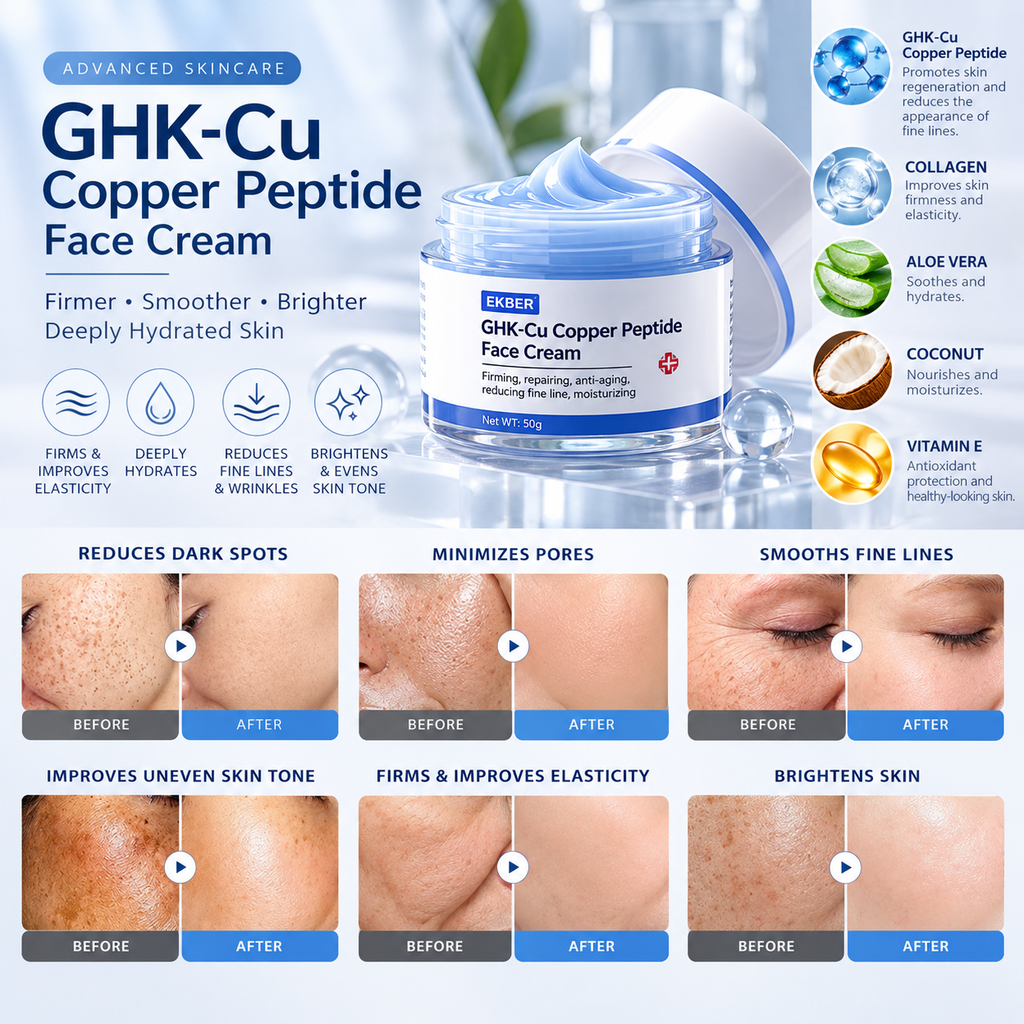 GHK-Cu Copper Peptide Face Cream – Anti-Aging, Firming & Hydrating Moisturizer | 50g