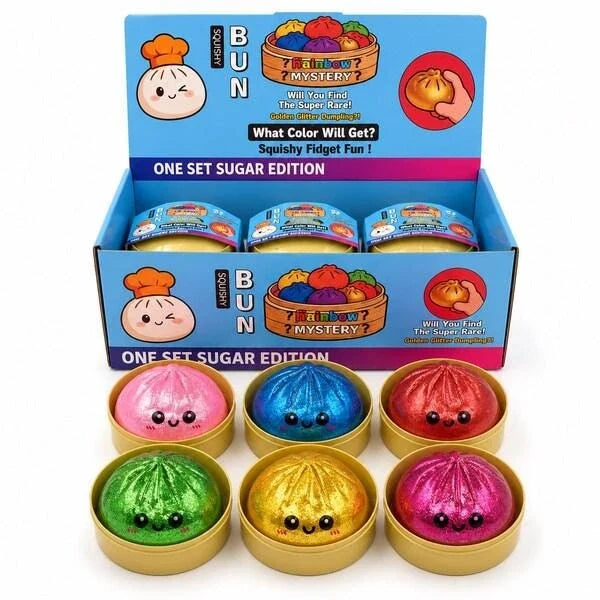Glitter Squishy Bun Toy (One Squishy)