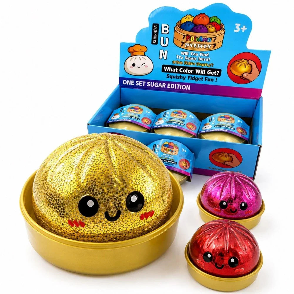 Glitter Squishy Bun Toy (One Squishy)