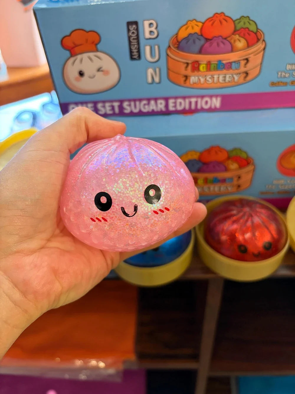 Glitter Squishy Bun Toy (One Squishy)