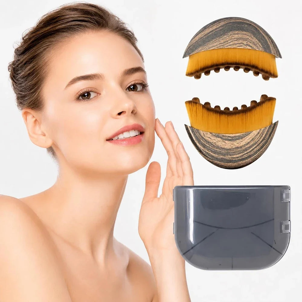 Lymphatic Drainage Face massage Brush Wood & Lucite