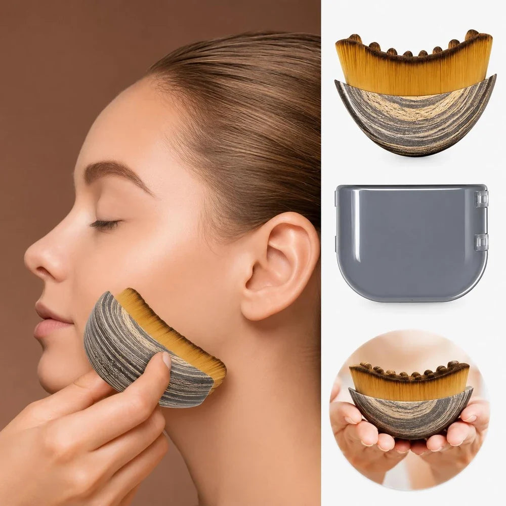 Lymphatic Drainage Face massage Brush Wood & Lucite