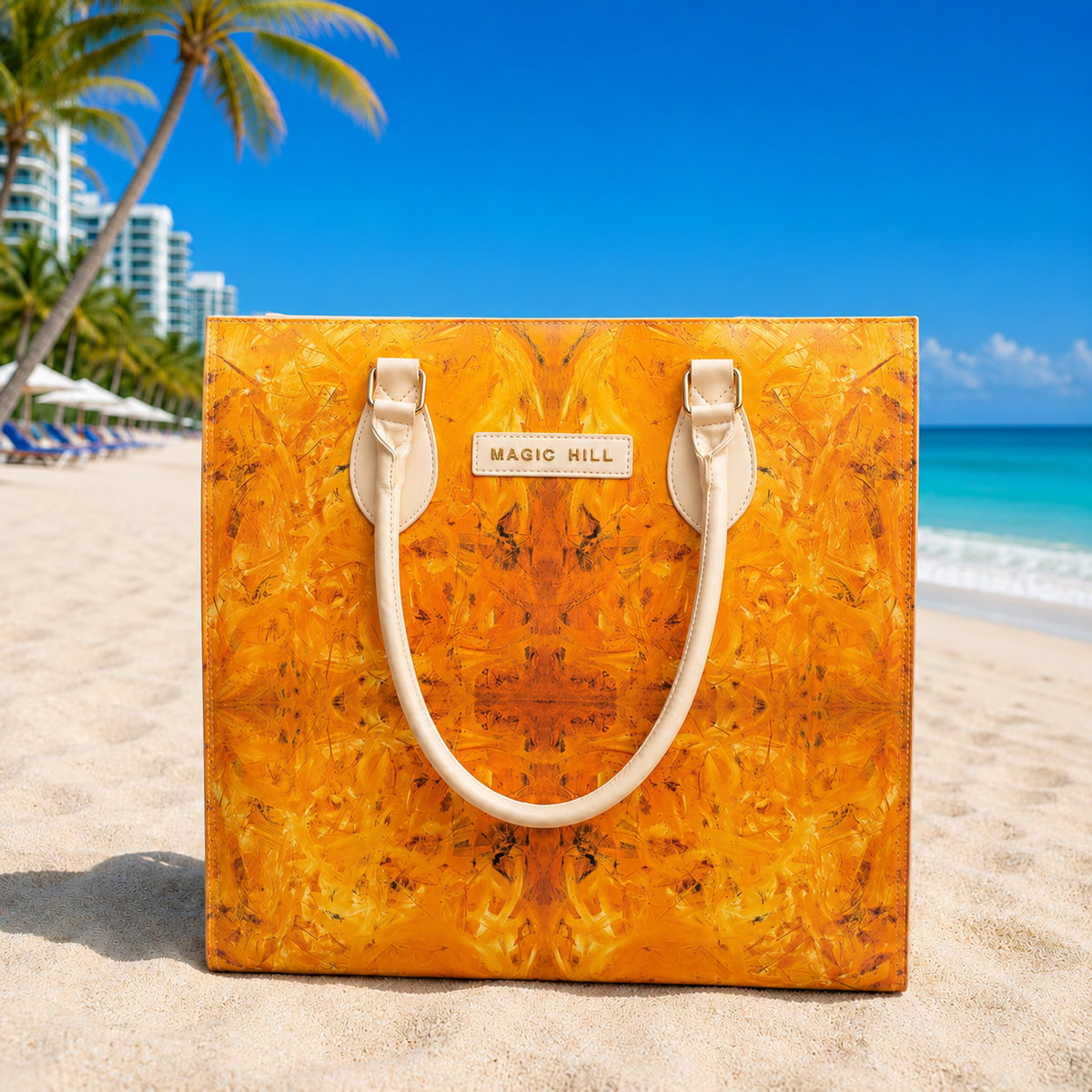 MAGIC HILL™ Bruce Mishell Art Vegan Leather Tote Bag – Designer Carryall