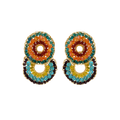18K Gold-Filled Multicolored Gush Double-Circle Cascade Earrings