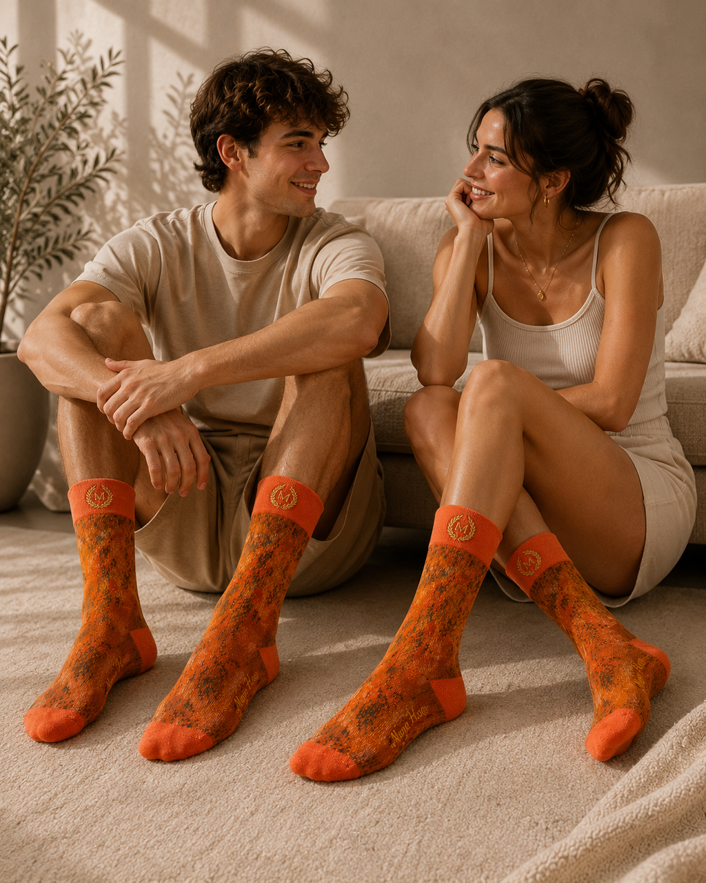 Bruce Mishell Art Unisex Cotton Blend Crew Socks – Colorful Wearable Art Collection