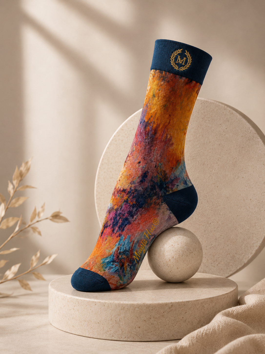 Bruce Mishell Art Unisex Cotton Blend Crew Socks – Colorful Wearable Art Collection
