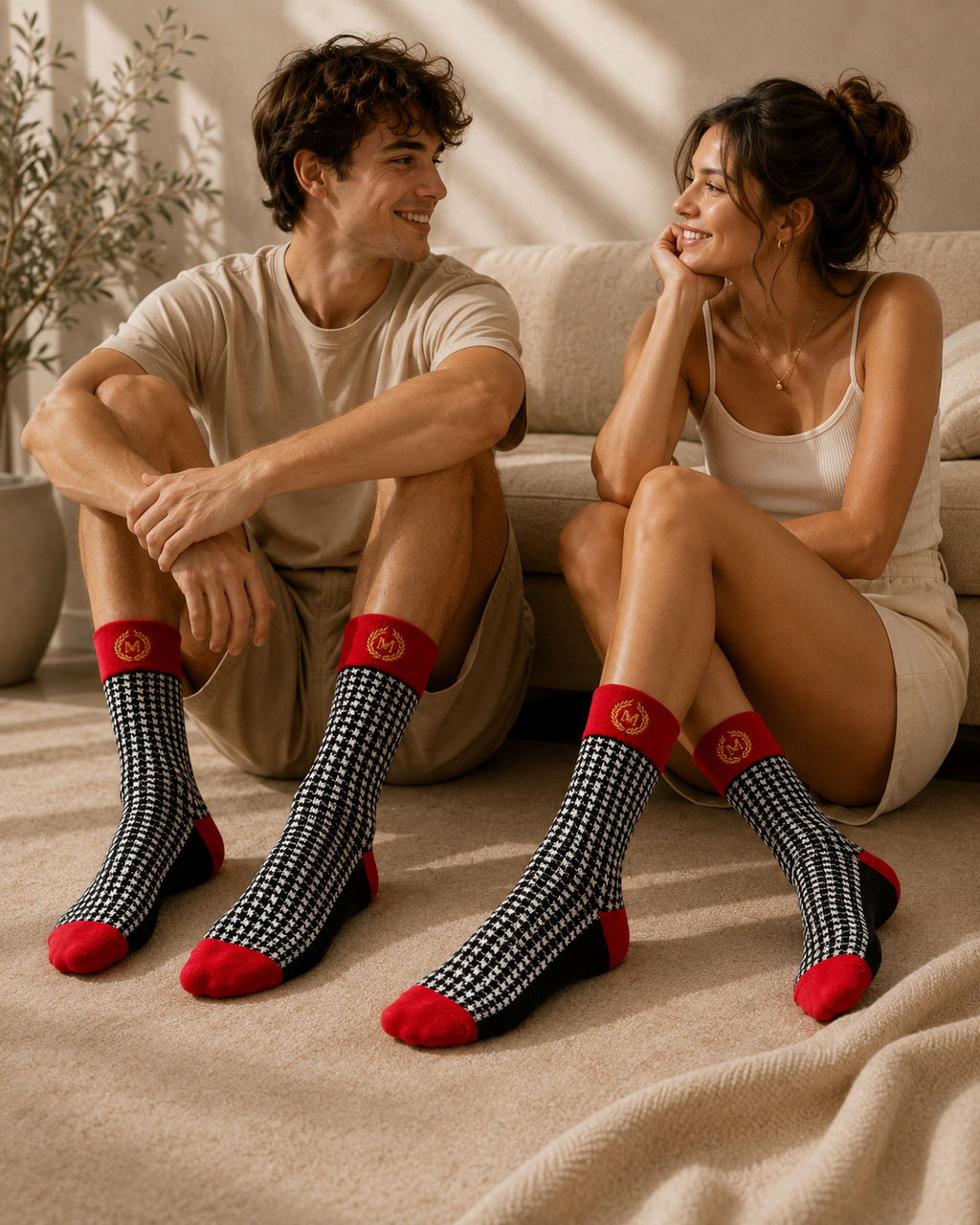 Bruce Mishell Art Unisex Cotton Blend Crew Socks – Colorful Wearable Art Collection