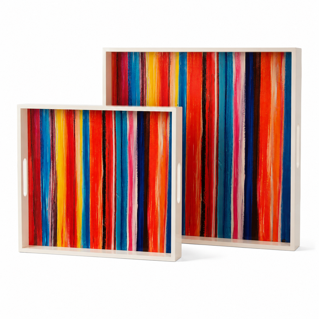 Bruce Mishell Art Lacquer Tray – Decorative Square Serving Tray | Medium & Large