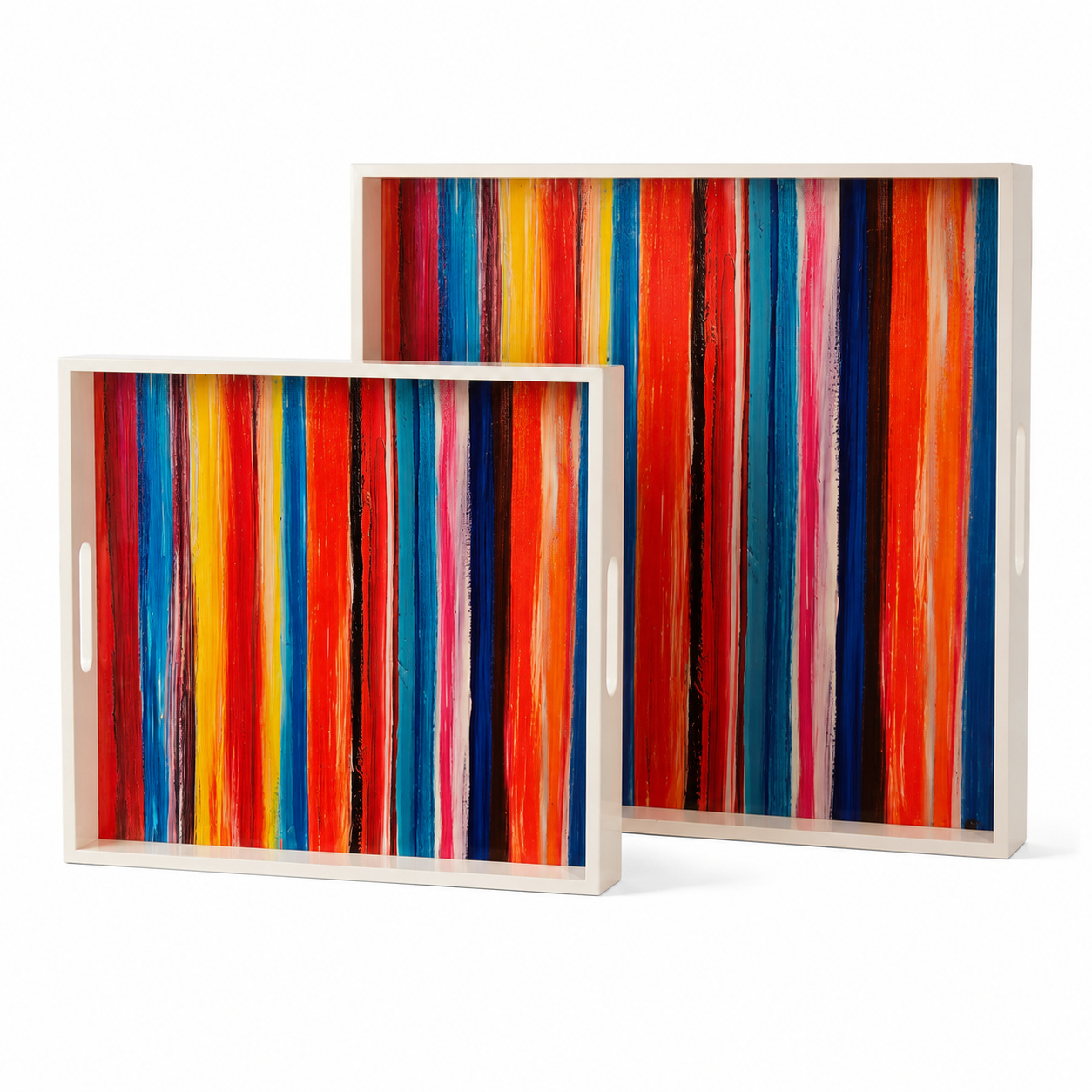 Bruce Mishell Art Lacquer Tray – Decorative Square Serving Tray | Medium & Large