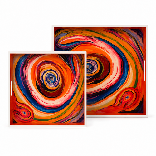 Bruce Mishell Art Lacquer Tray – Decorative Square Serving Tray | Medium & Large