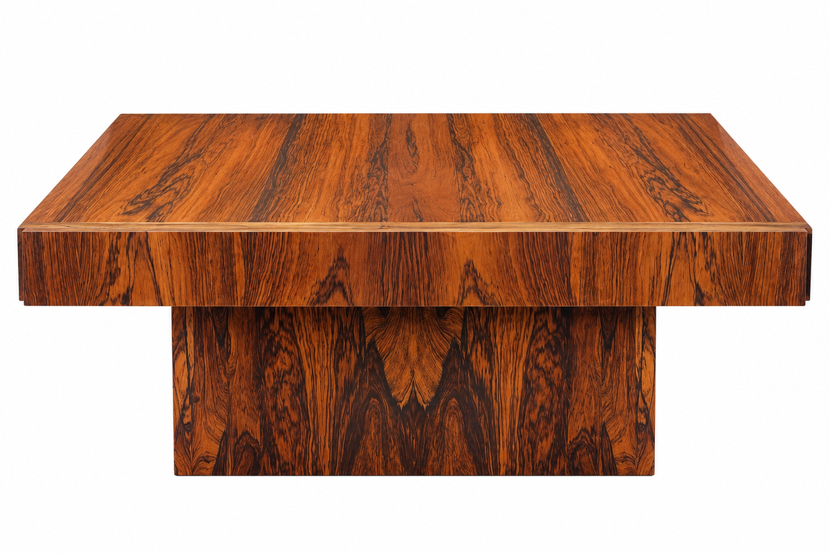 1960s Danish Mid-Century Rosewood Coffee Table with Two Drawers & Open Storage