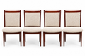 Set of 4 Mid-Century Modern Mahogany Dining Chairs with New Bouclé Upholstery, 1960s