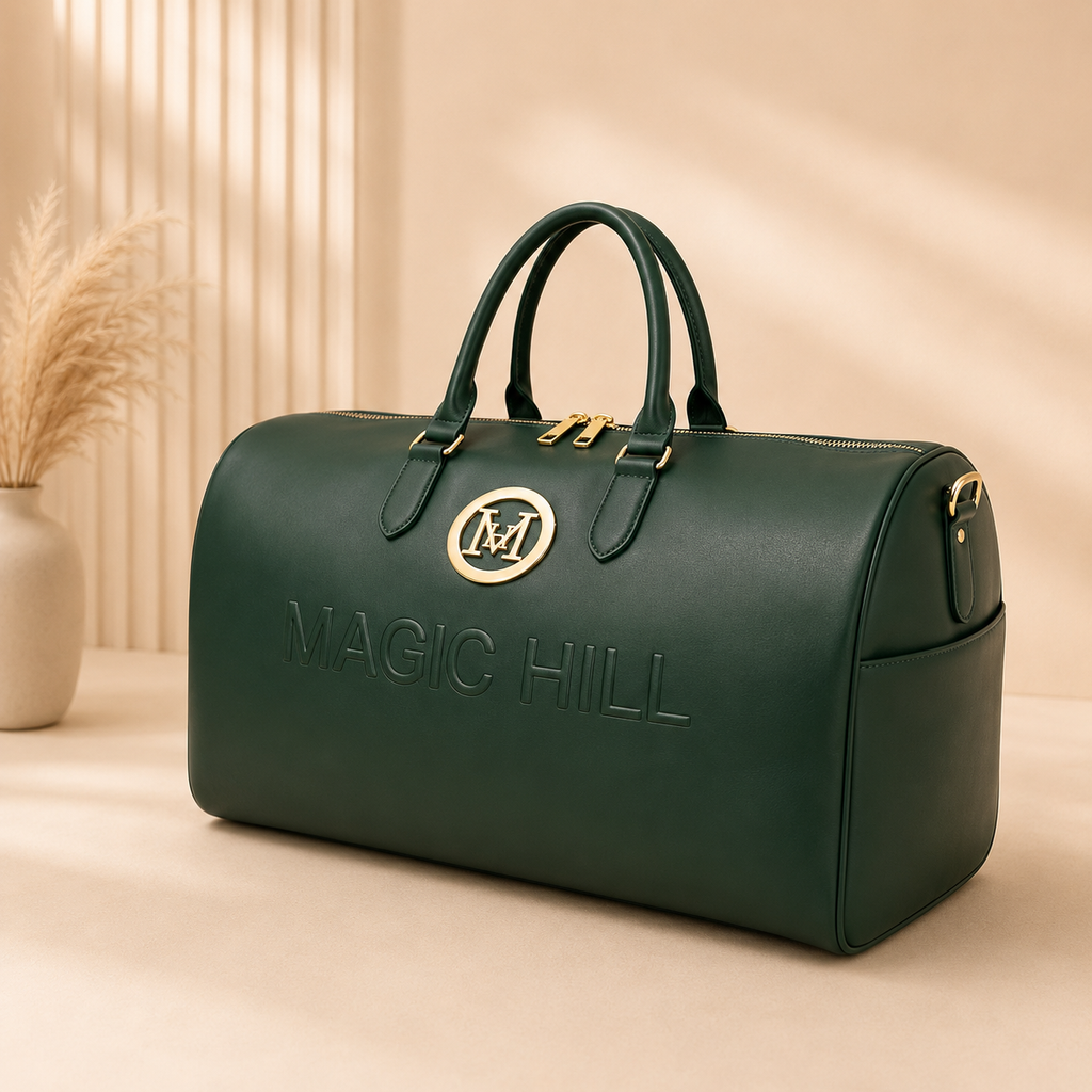 MAGIC HILL™ Vegan Leather Travel Duffle Bag – Luxury Weekender & Carry-On