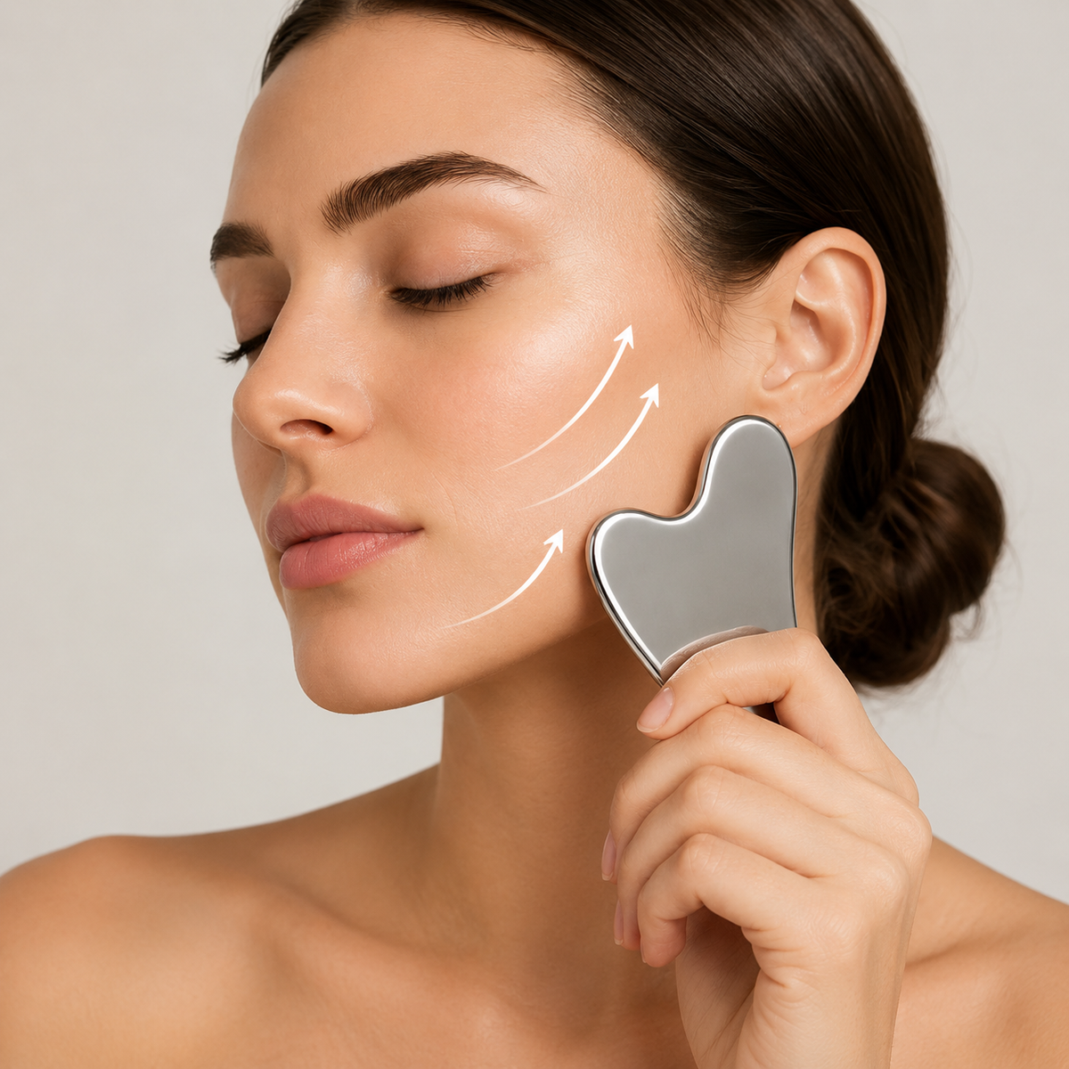 304 Real Stainless Steel GuaSha – Large Heart-Shaped Facial & Lymphatic Drainage Tool