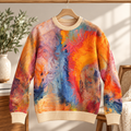 Bruce Mishell Art Collection – 100% Pima Cotton Abstract Print Sweater | Multicolor