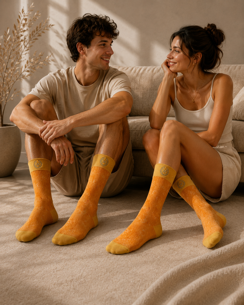 Bruce Mishell Art Unisex Cotton Blend Crew Socks – Colorful Wearable Art Collection