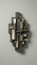 Brutalist bronze wall sculpture signed