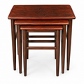Mid-Century Danish Modern Rosewood Nesting Tables, Set of Three, Denmark, c. 1960s