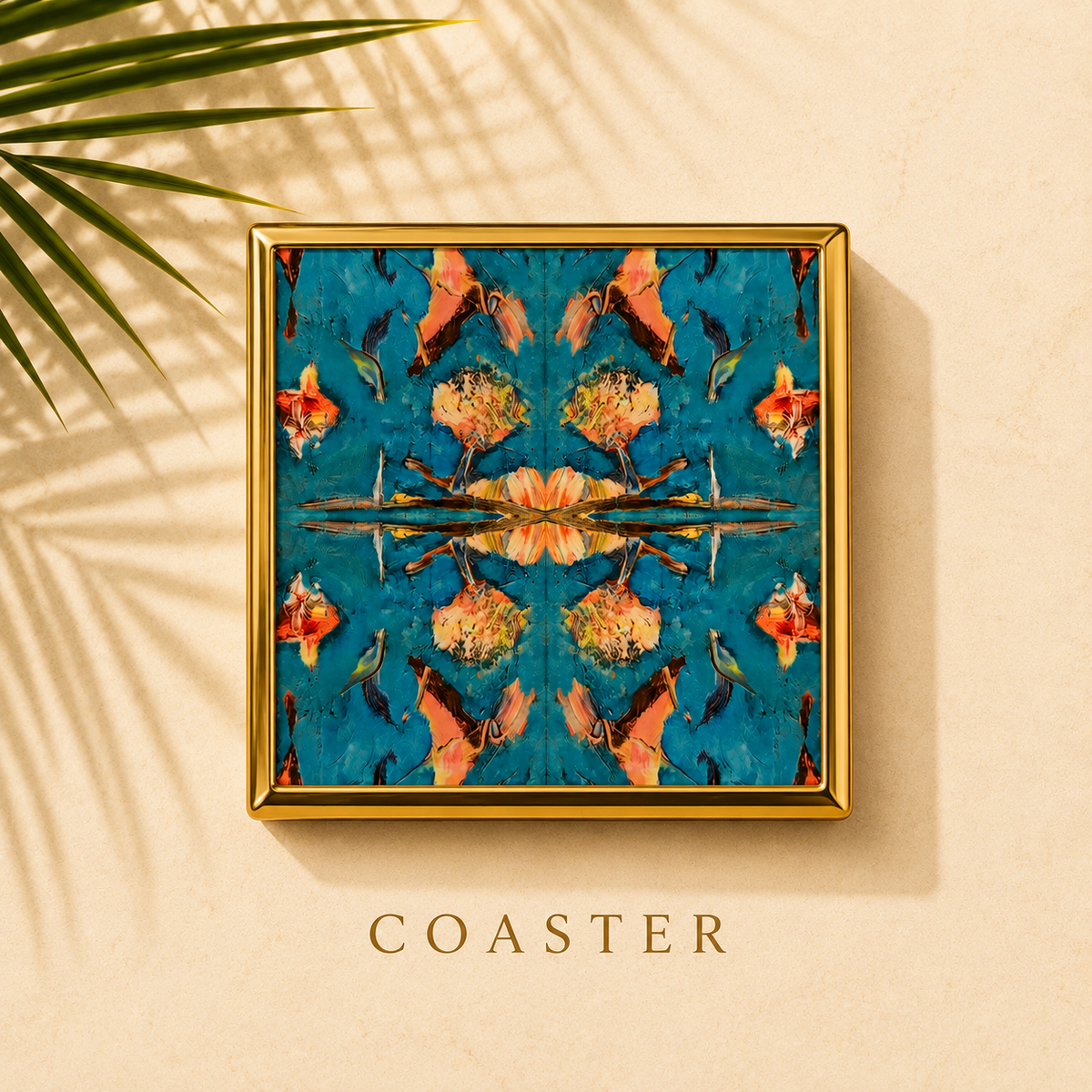 Bruce Mishell Art Coaster Set – 4 Ceramic Brass-Trim Coasters in Gift Box (Copy) (Copy) (Copy)