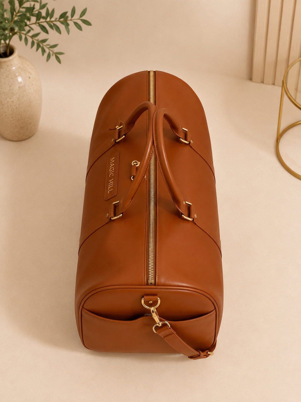 MAGIC HILL™ Vegan Leather Travel Duffle Bag – Luxury Weekender & Carry-On