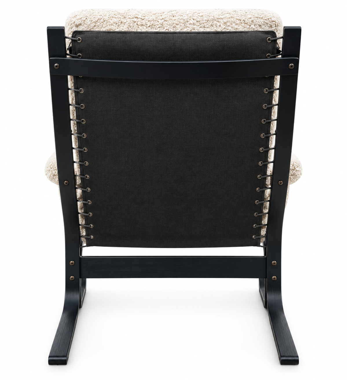 Curated 1960s Mid-Century Modern Ingmar Lounge Chair – Newly Upholstered in Ivory Bouclé