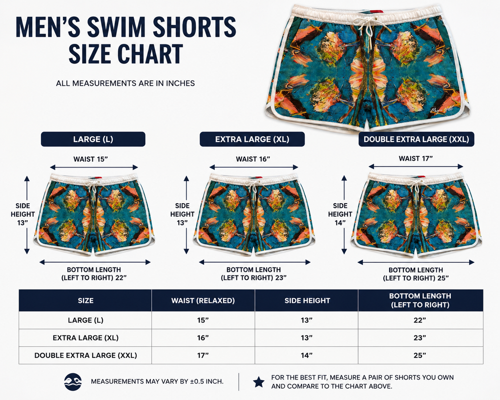 Bruce Mishell Art Men’s Swim Shorts – Summer Collection | 6 Exclusive Designs