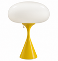 Laurel Style Mid-Century Modern Yellow Tulip Table Lamp with White Mushroom Shade