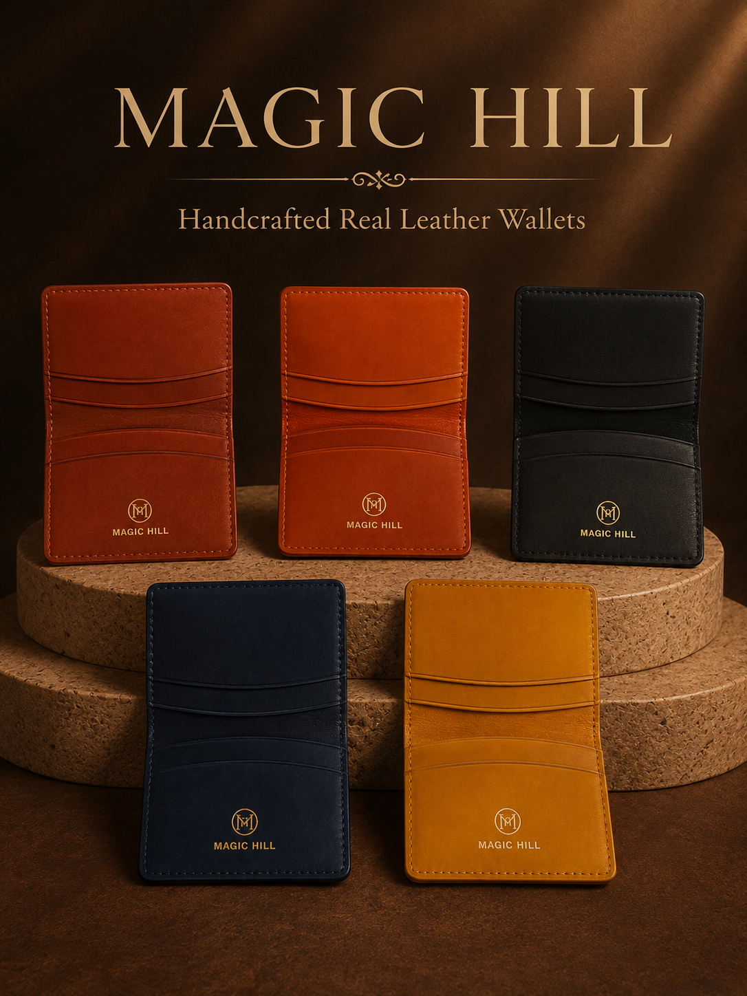 Magic Hill Italian Genuine Leather Card Wallet – Compact Unisex Wallet (Copy)