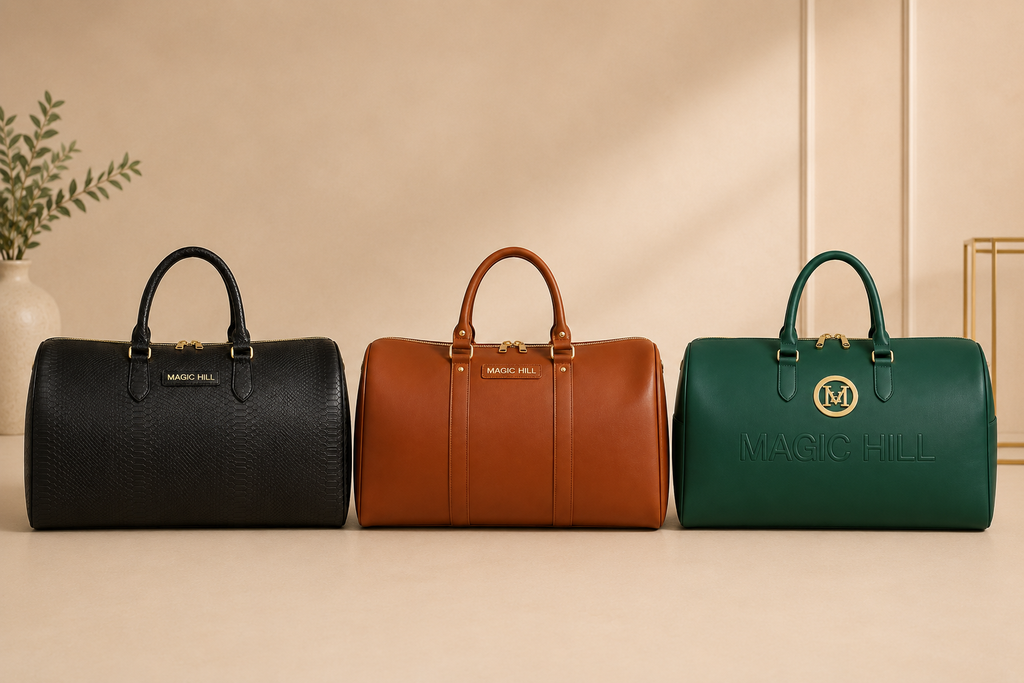 MAGIC HILL™ Vegan Leather Travel Duffle Bag – Luxury Weekender & Carry-On