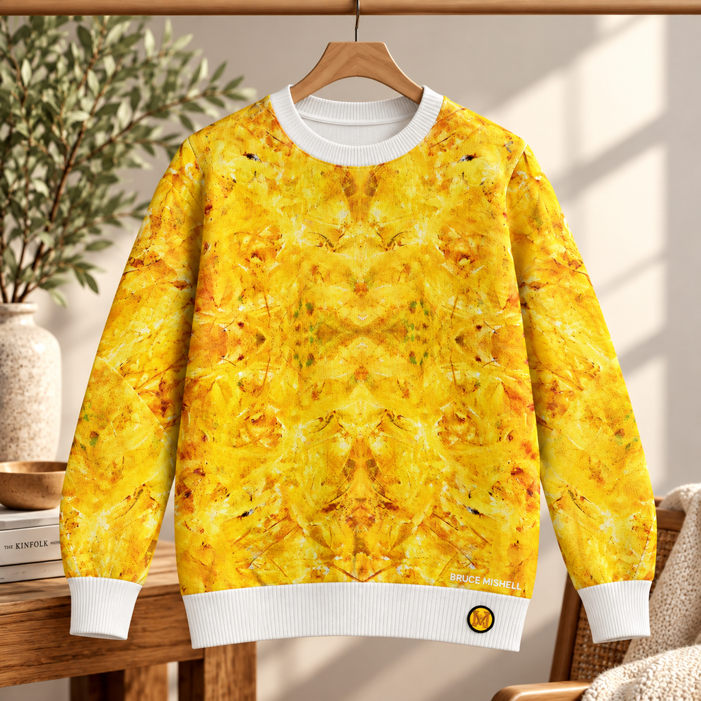 Bruce Mishell Art Collection – 100% Pima Cotton Abstract Print Sweater | Multicolor
