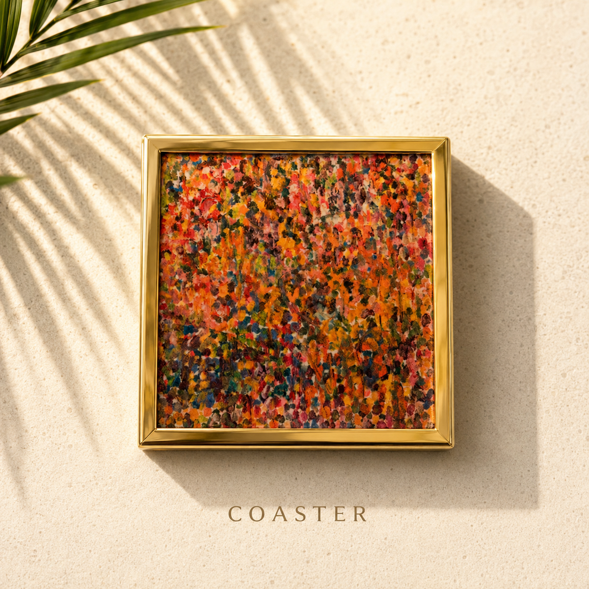 Bruce Mishell Art Coaster Set – 4 Ceramic Brass-Trim Coasters in Gift Box (Copy) (Copy) (Copy)