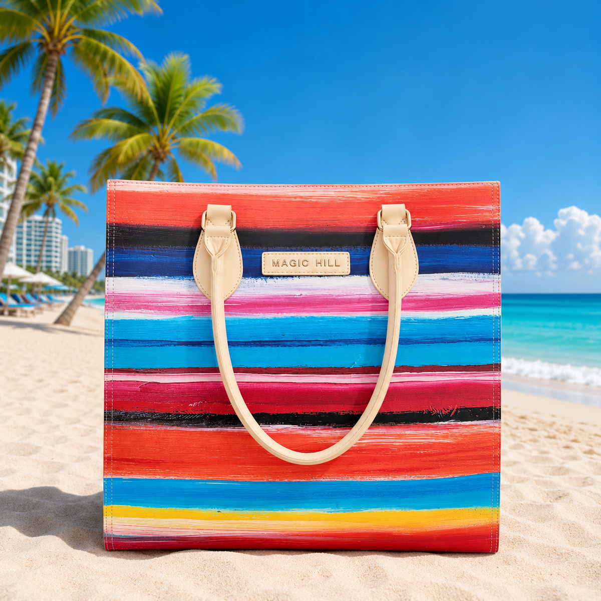 MAGIC HILL™ Bruce Mishell Art Vegan Leather Tote Bag – Designer Carryall
