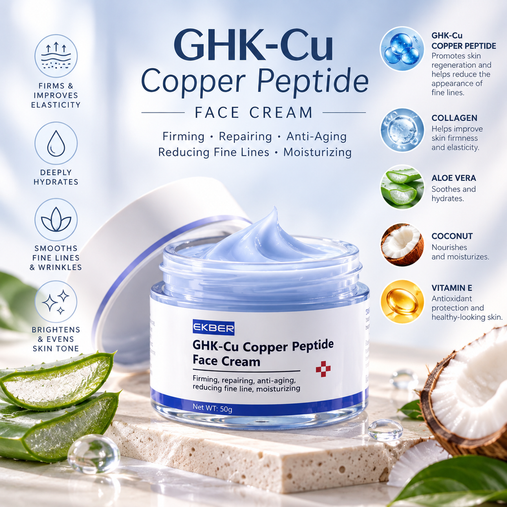 GHK-Cu Copper Peptide Face Cream – Anti-Aging, Firming & Hydrating Moisturizer | 50g