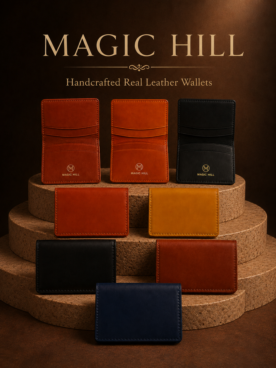 Magic Hill Italian Genuine Leather Card Wallet – Compact Unisex Wallet (Copy)