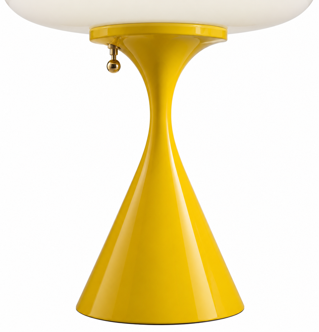 Laurel Style Mid-Century Modern Yellow Tulip Table Lamp with White Mushroom Shade
