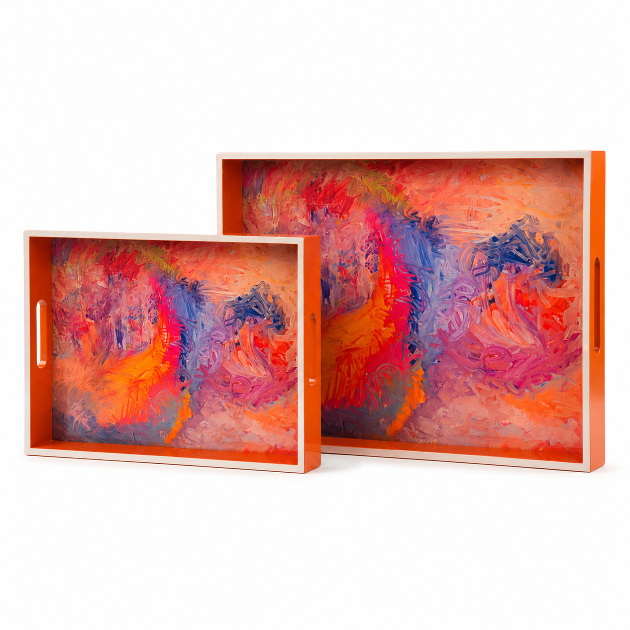 Bruce Mishell Art Lacquer Tray – Decorative Square Serving Tray | Medium & Large