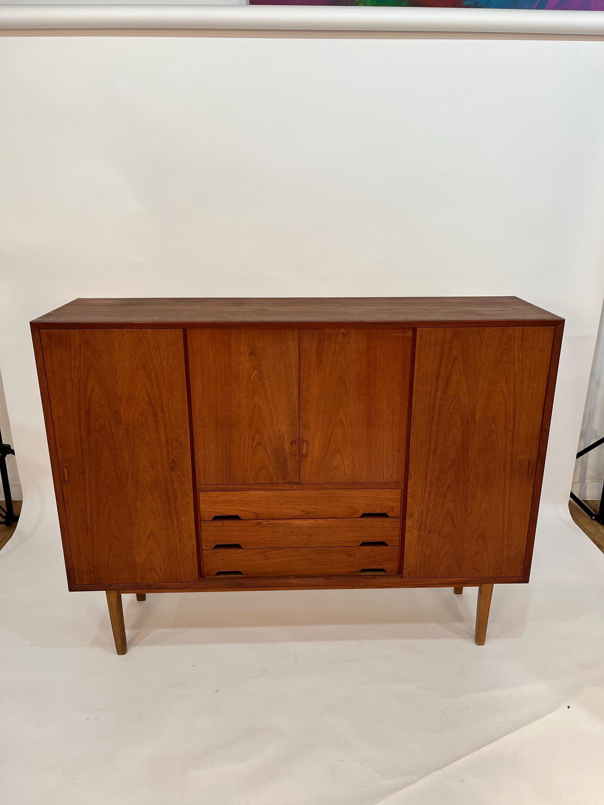 Mid-century Danish teak tall sideboard