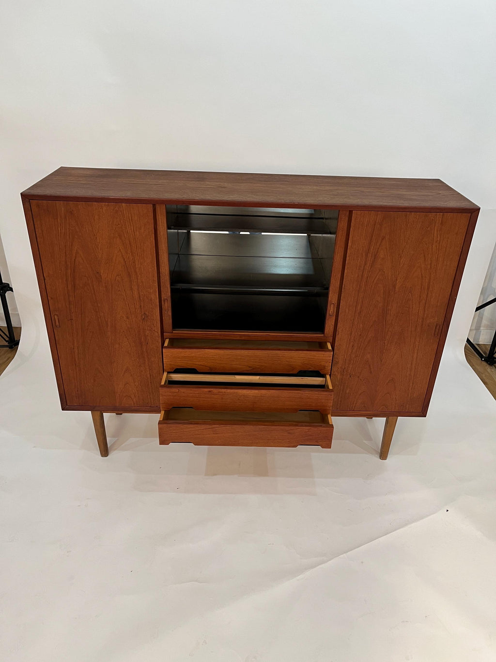 Mid-century Danish teak tall sideboard