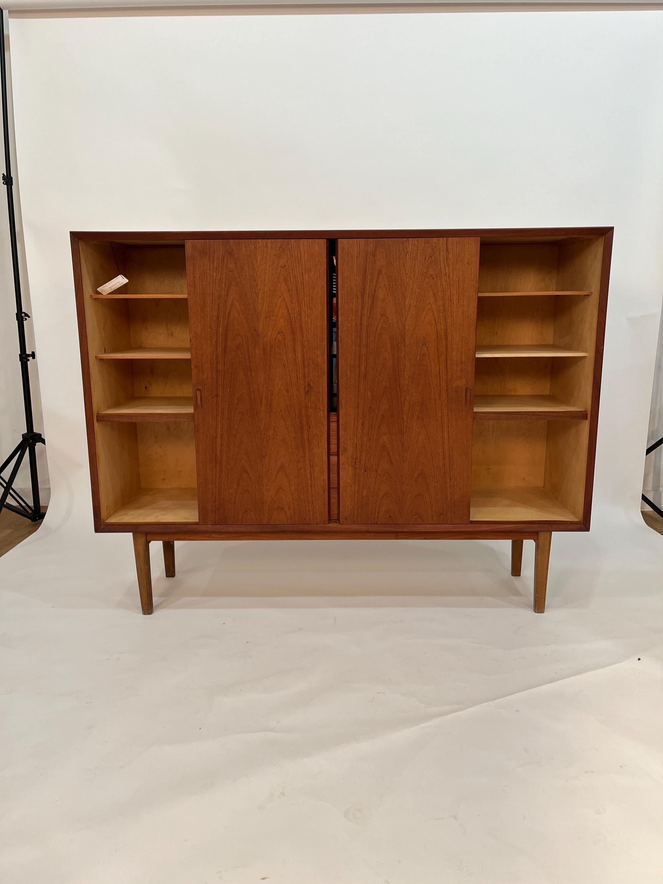Mid-century Danish teak tall sideboard