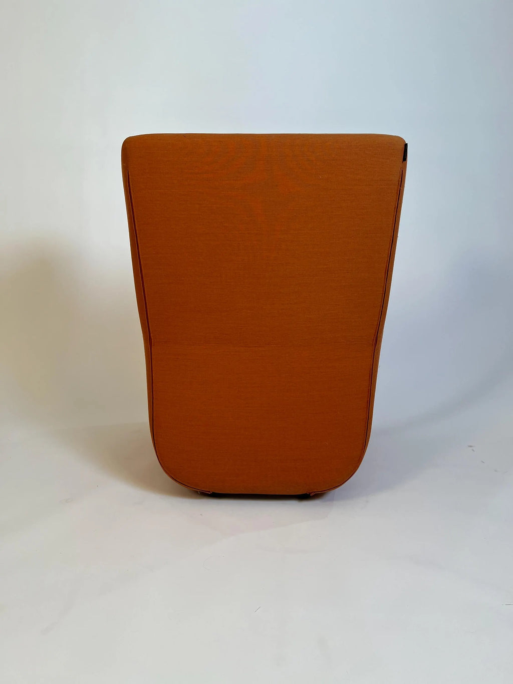 Mid Century Modern Orange Upholstered Lounge Chair Danish Style Sculptural Armchair Vintage