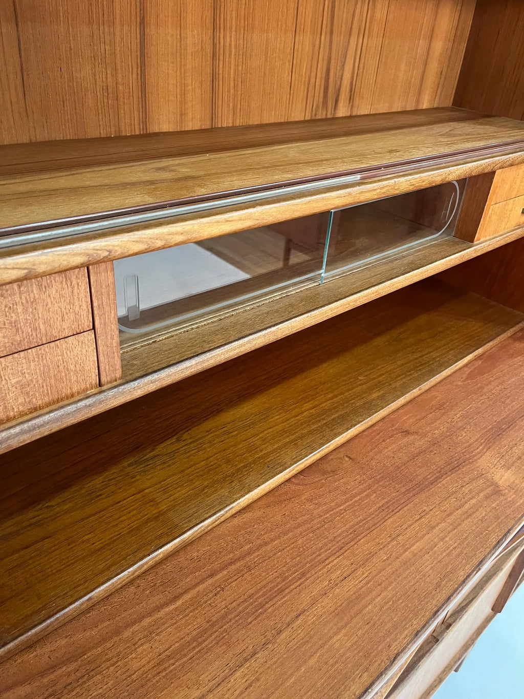 Mid Century Modern Teak Secretary Desk 1960s Danish Style Writing Desk Storage Cabinet