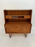 Mid Century Modern Teak Secretary Desk 1960s Danish Style Writing Desk Storage Cabinet
