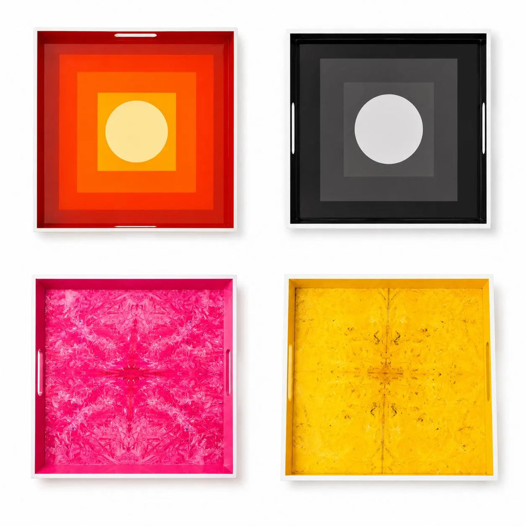 Bruce Mishell Art Lacquer Tray – Decorative Square Serving Tray | Medium & Large