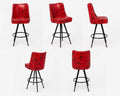 Mid-Century Vintage Red Swivel Bar Stool (1 Pair)