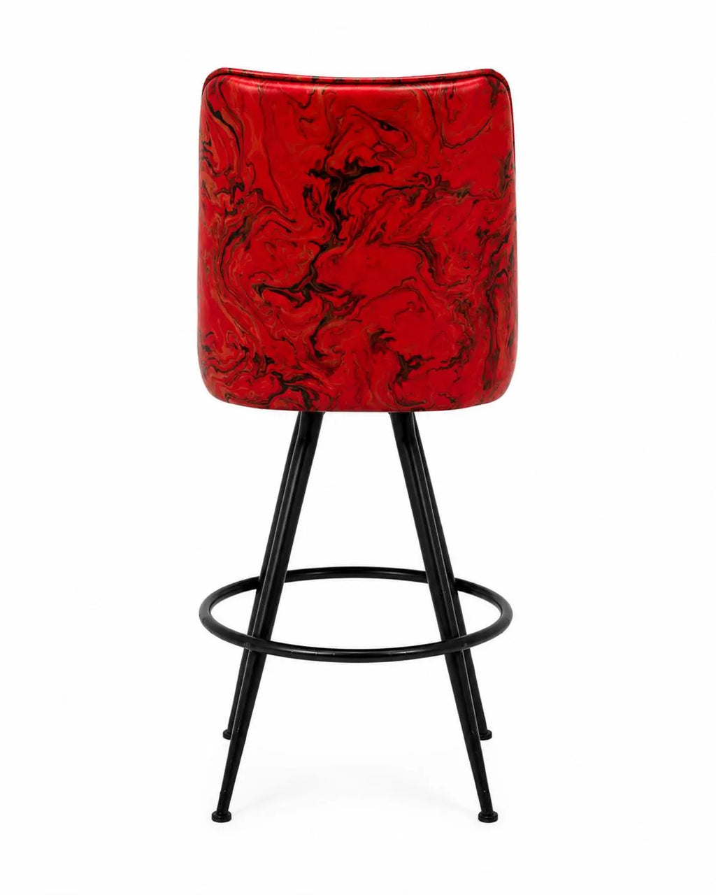 Mid-Century Vintage Red Swivel Bar Stool (1 Pair)