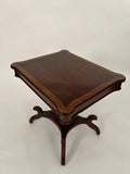 Vintage Mahogany Regency Pedestal End Table: Classical Inlay Accent Furniture