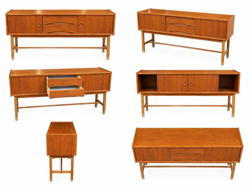 Danish Modern Teak Credenza | Mid Century Media Console Sideboard, 1960s