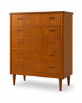 Mid Century Modern Teak Dresser Chest of Drawers Danish Style Tallboy Vintage Storage Cabinet
